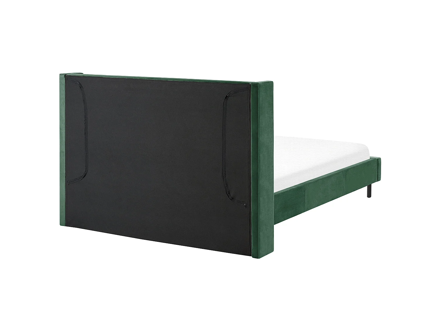 Lit avec sommier Velours VILLETTE 140 x 200 cm Vert foncé