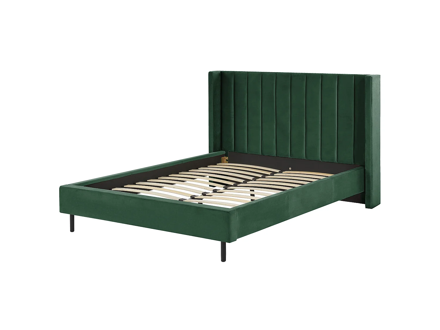 Lit avec sommier Velours VILLETTE 140 x 200 cm Vert foncé