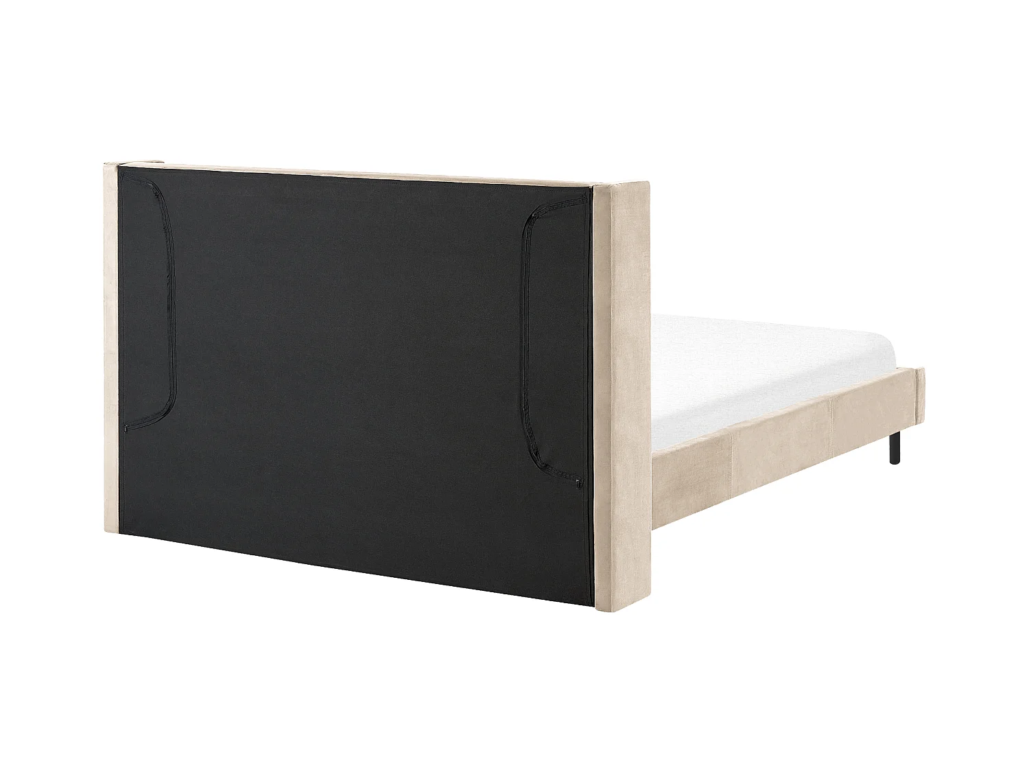 Lit avec sommier Velours VILLETTE 160 x 200 cm Beige