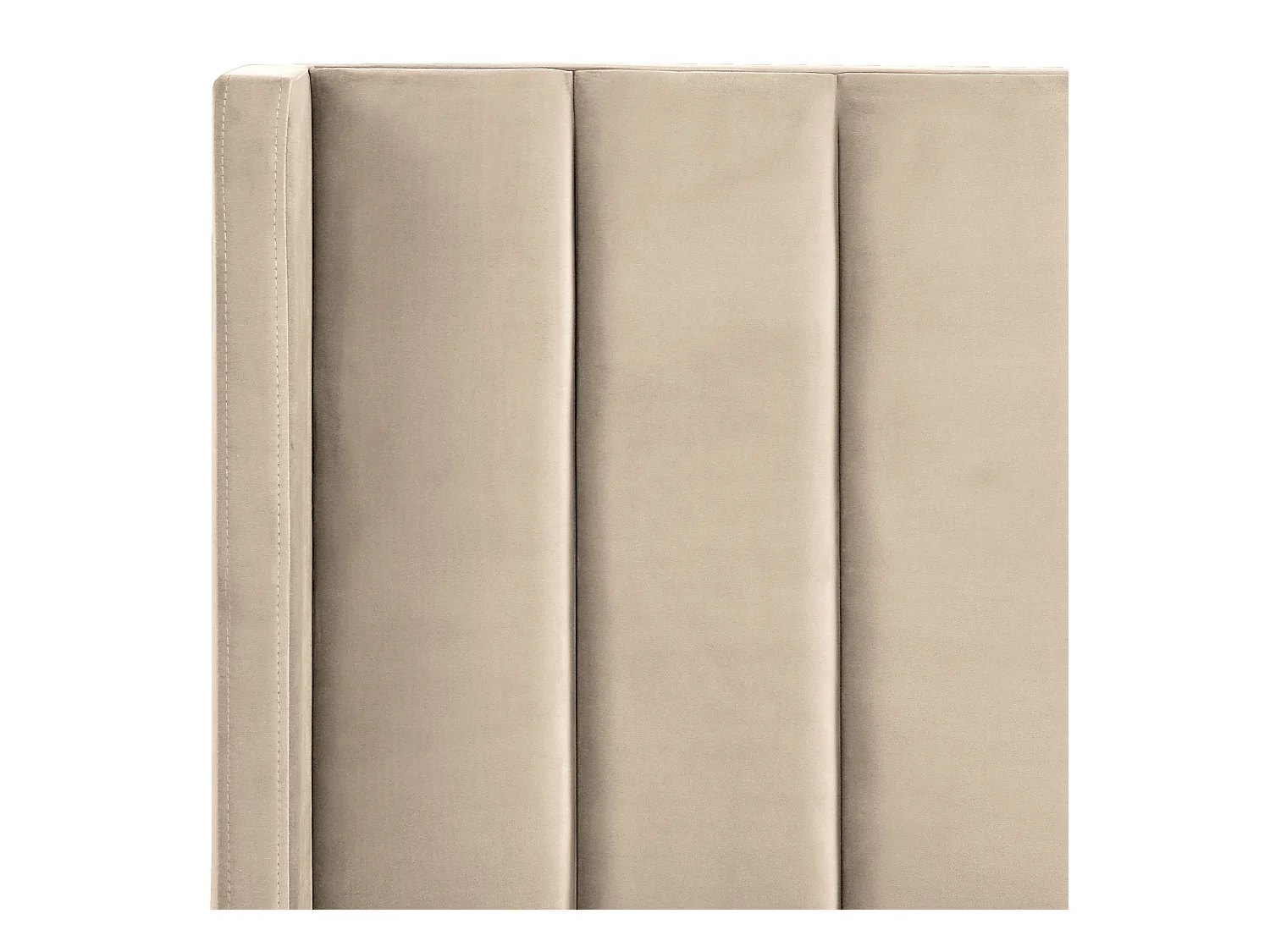 Lit avec sommier Velours VILLETTE 160 x 200 cm Beige