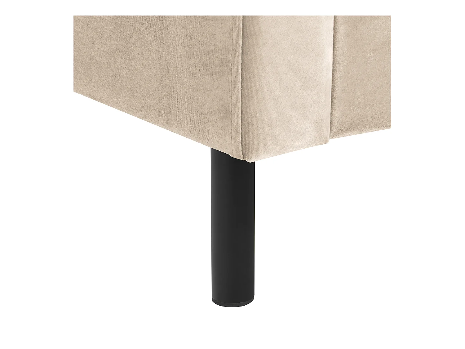 Lit avec sommier Velours VILLETTE 160 x 200 cm Beige