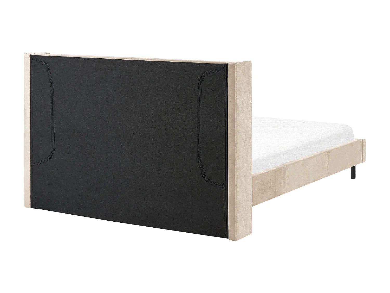 Bed Fluweel VILLETTE 160 x 200 cm Beige