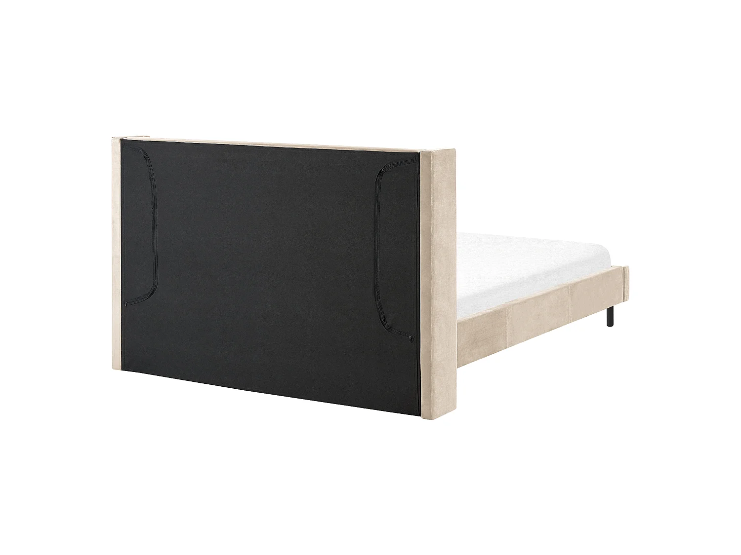 Lit avec sommier Velours VILLETTE 160 x 200 cm Beige