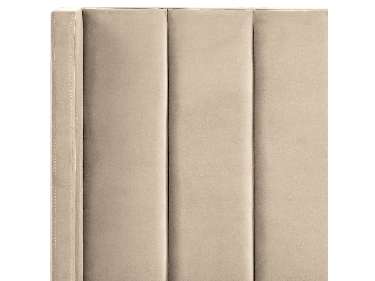 Lit avec sommier Velours VILLETTE 160 x 200 cm Beige