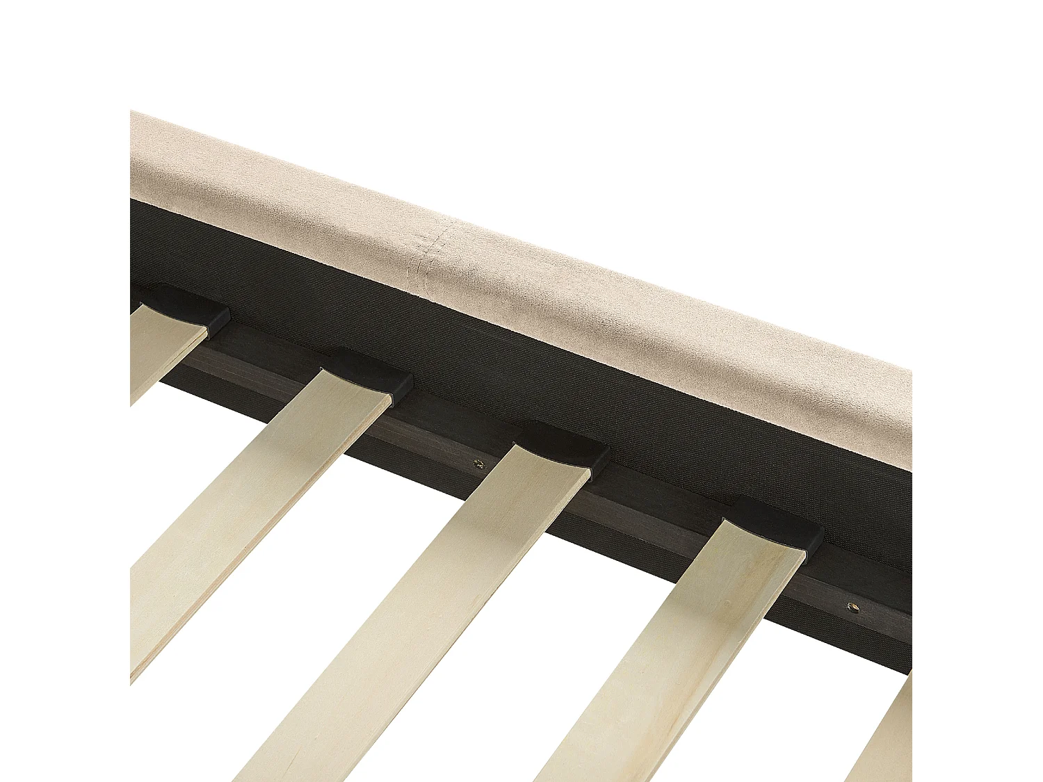 Lit avec sommier Velours VILLETTE 160 x 200 cm Beige