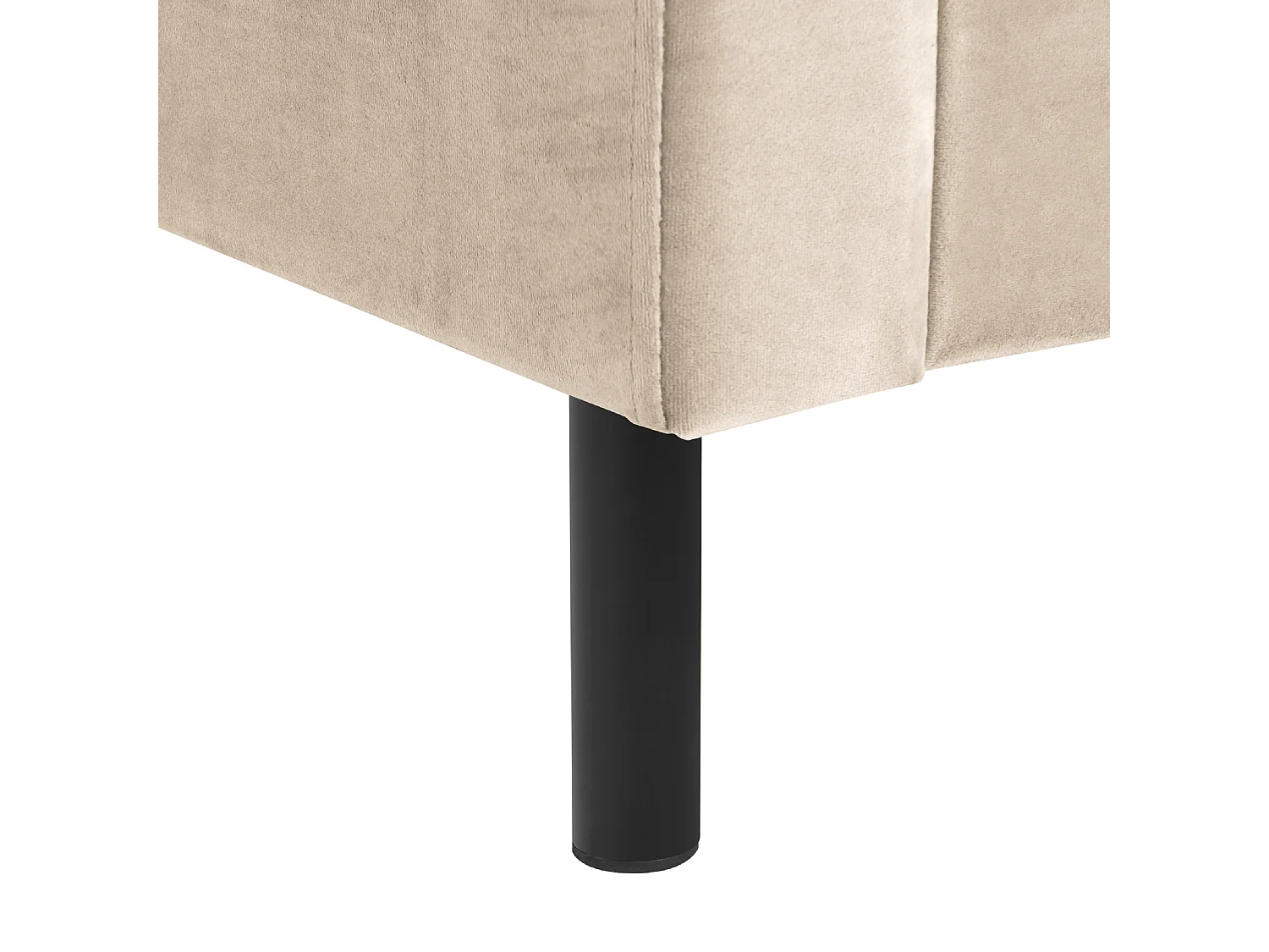 Lit avec sommier Velours VILLETTE 160 x 200 cm Beige