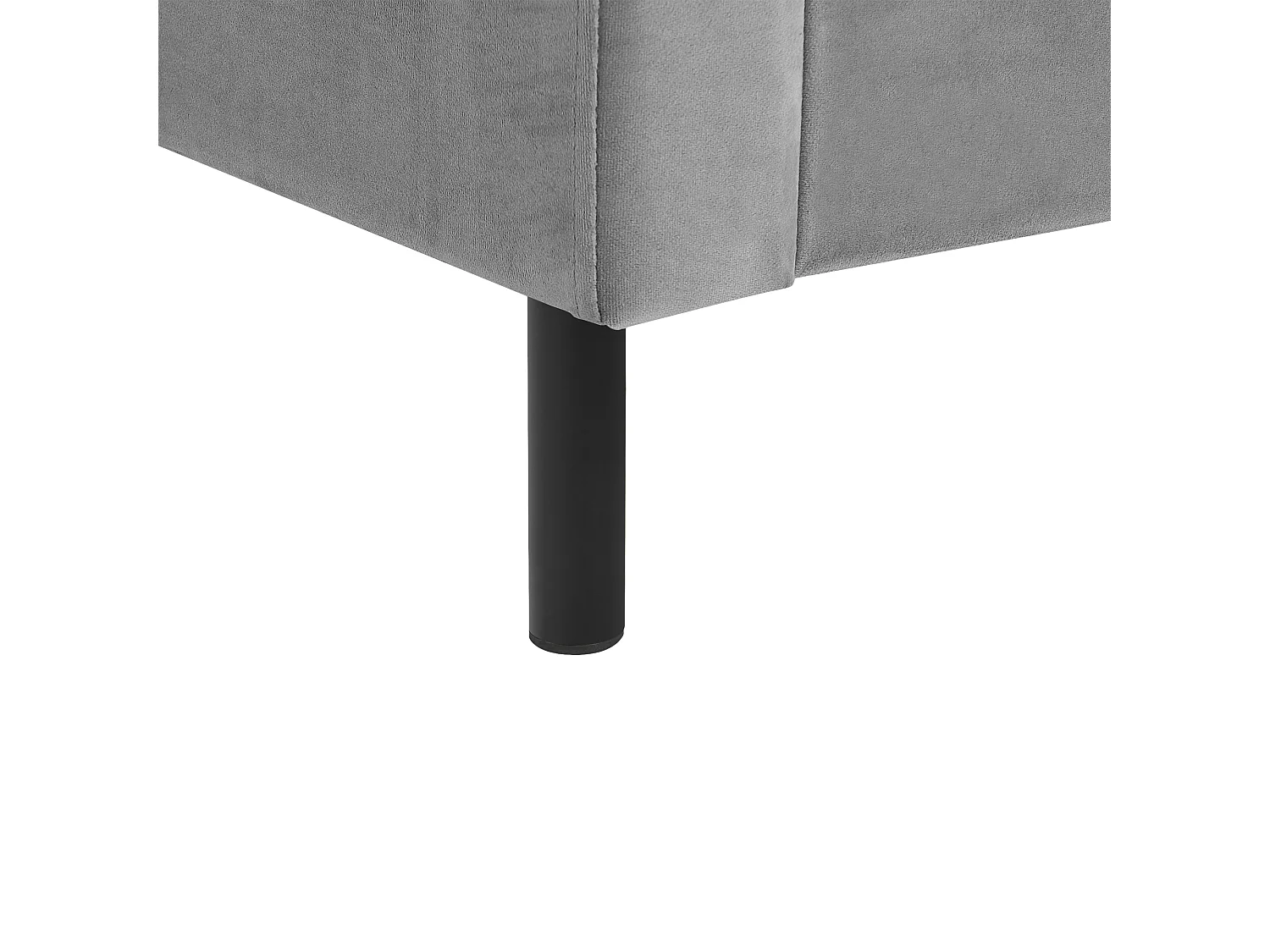 Lit avec sommier Velours VILLETTE 140 x 200 cm Gris