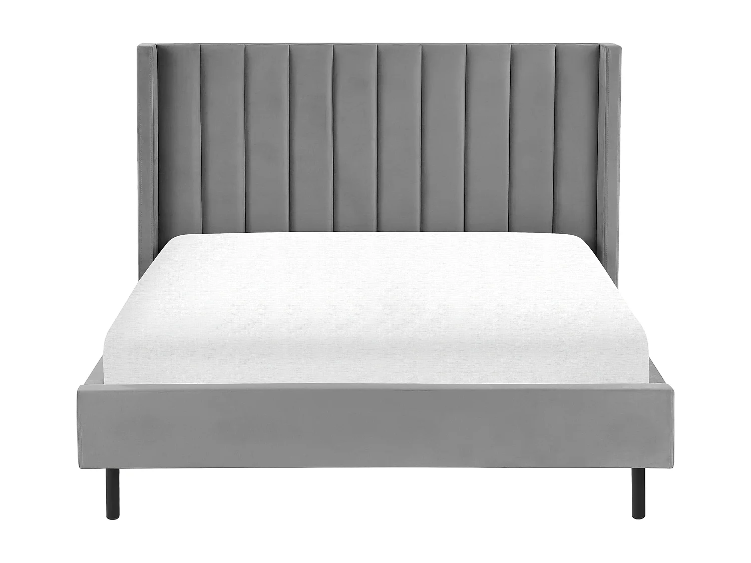 Bed Fluweel VILLETTE 140 x 200 cm Grijs