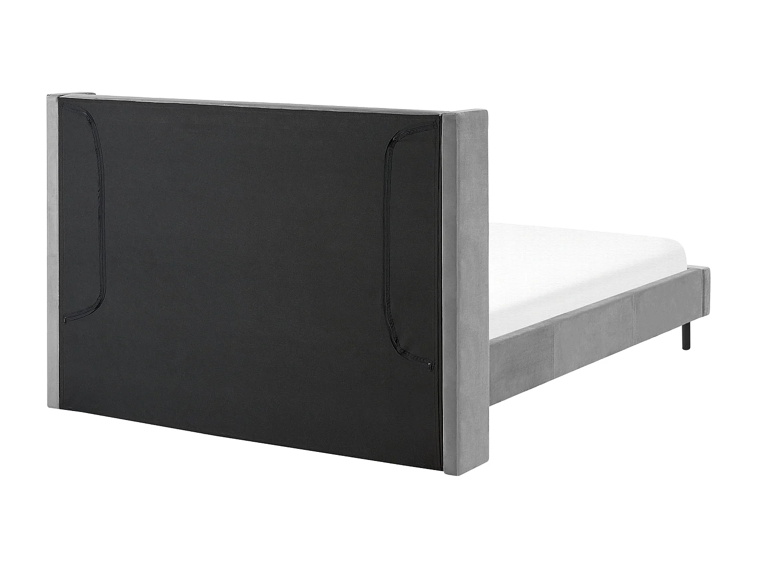 Bed Fluweel VILLETTE 140 x 200 cm Grijs
