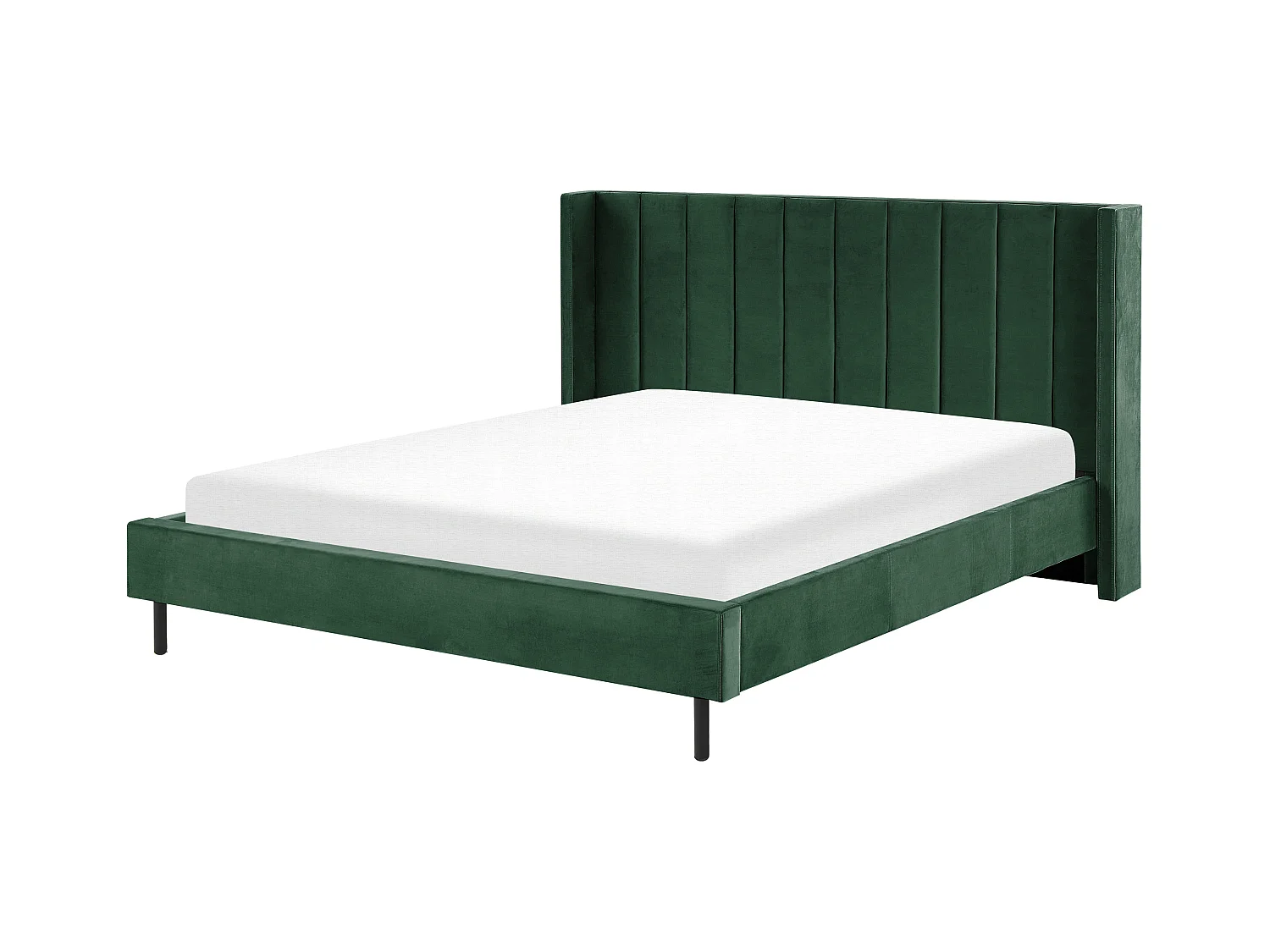 Lit avec sommier Velours VILLETTE 180 x 200 cm Vert foncé