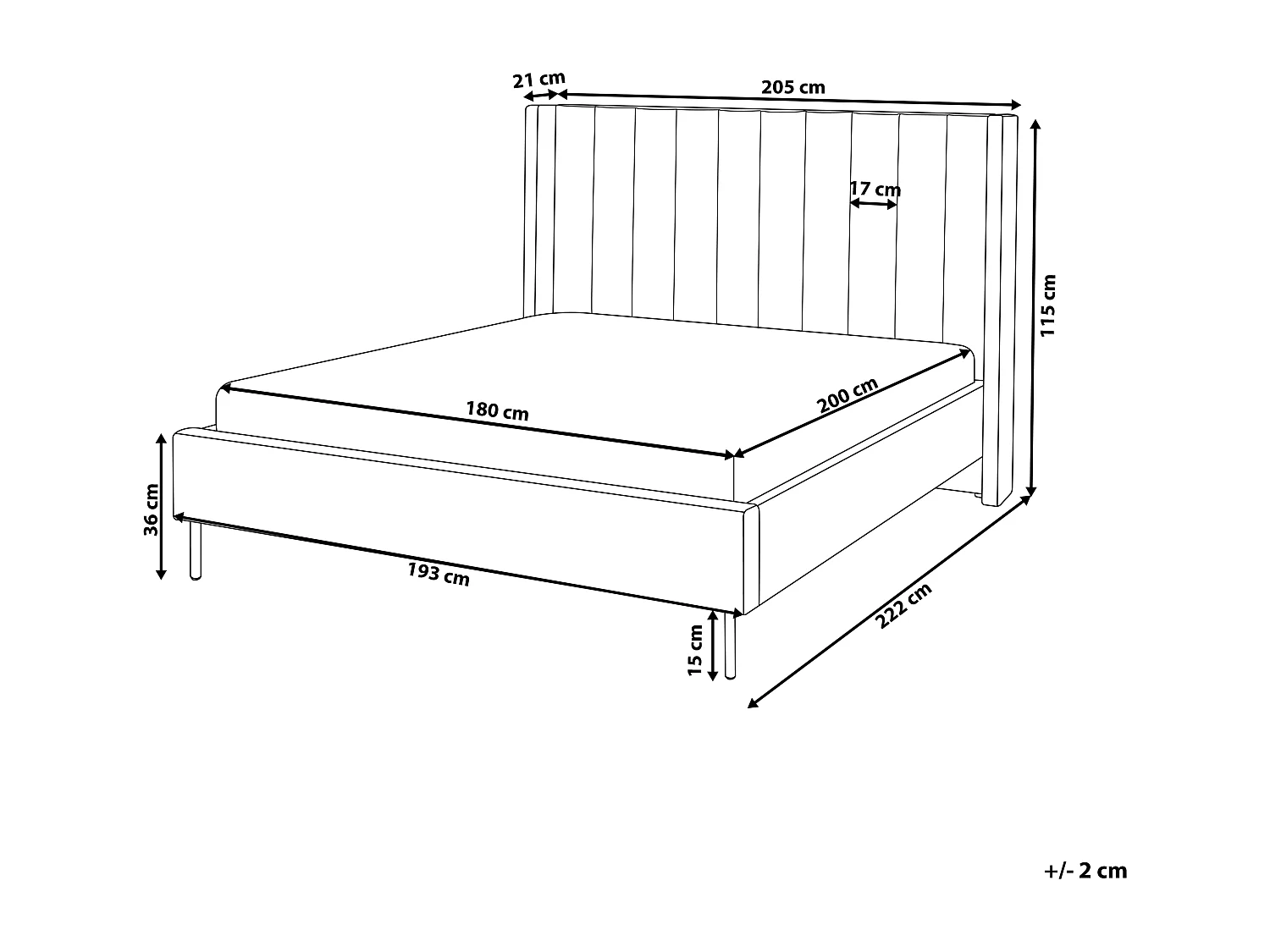 Lit avec sommier Velours VILLETTE 180 x 200 cm Vert foncé