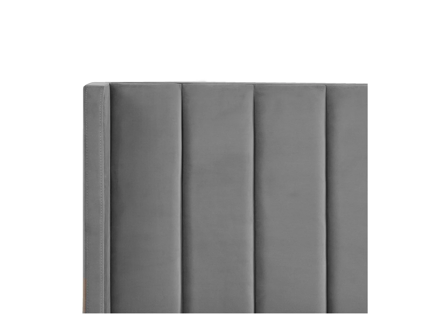 Lit avec sommier Velours VILLETTE 160 x 200 cm Gris