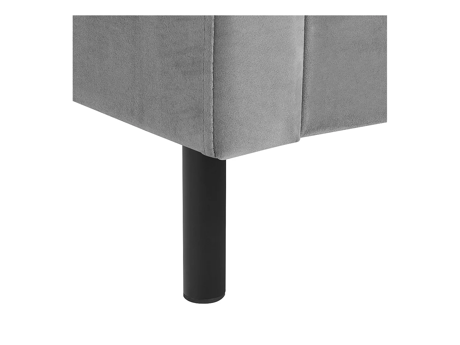 Lit avec sommier Velours VILLETTE 160 x 200 cm Gris