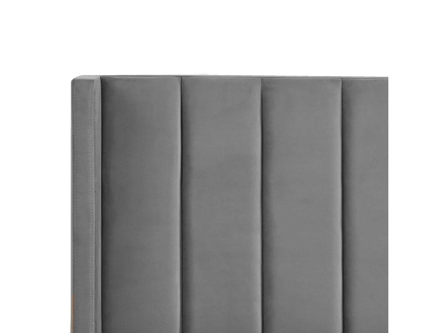 Lit avec sommier Velours VILLETTE 160 x 200 cm Gris