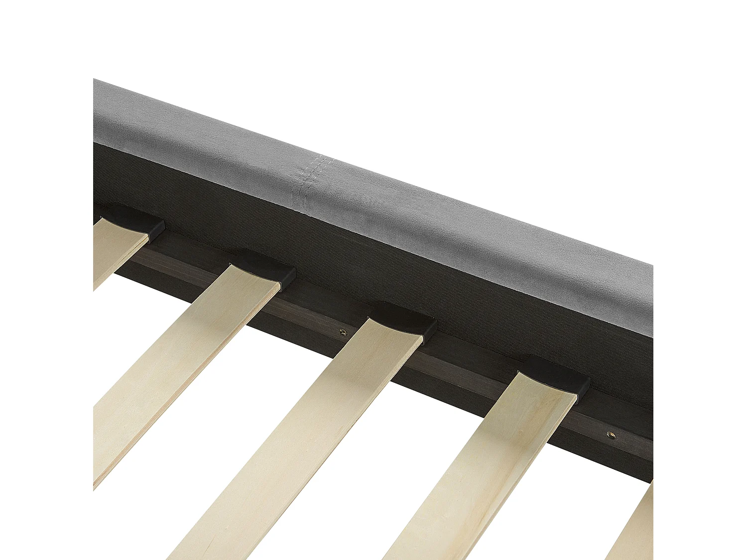 Lit avec sommier Velours VILLETTE 160 x 200 cm Gris