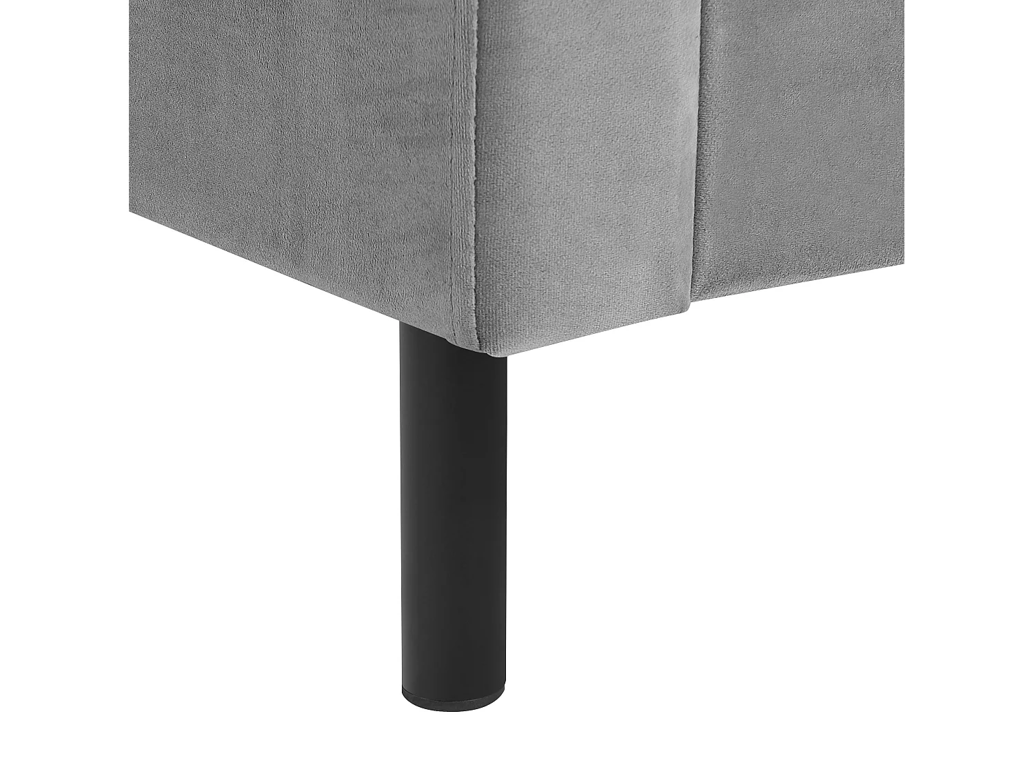 Lit avec sommier Velours VILLETTE 160 x 200 cm Gris