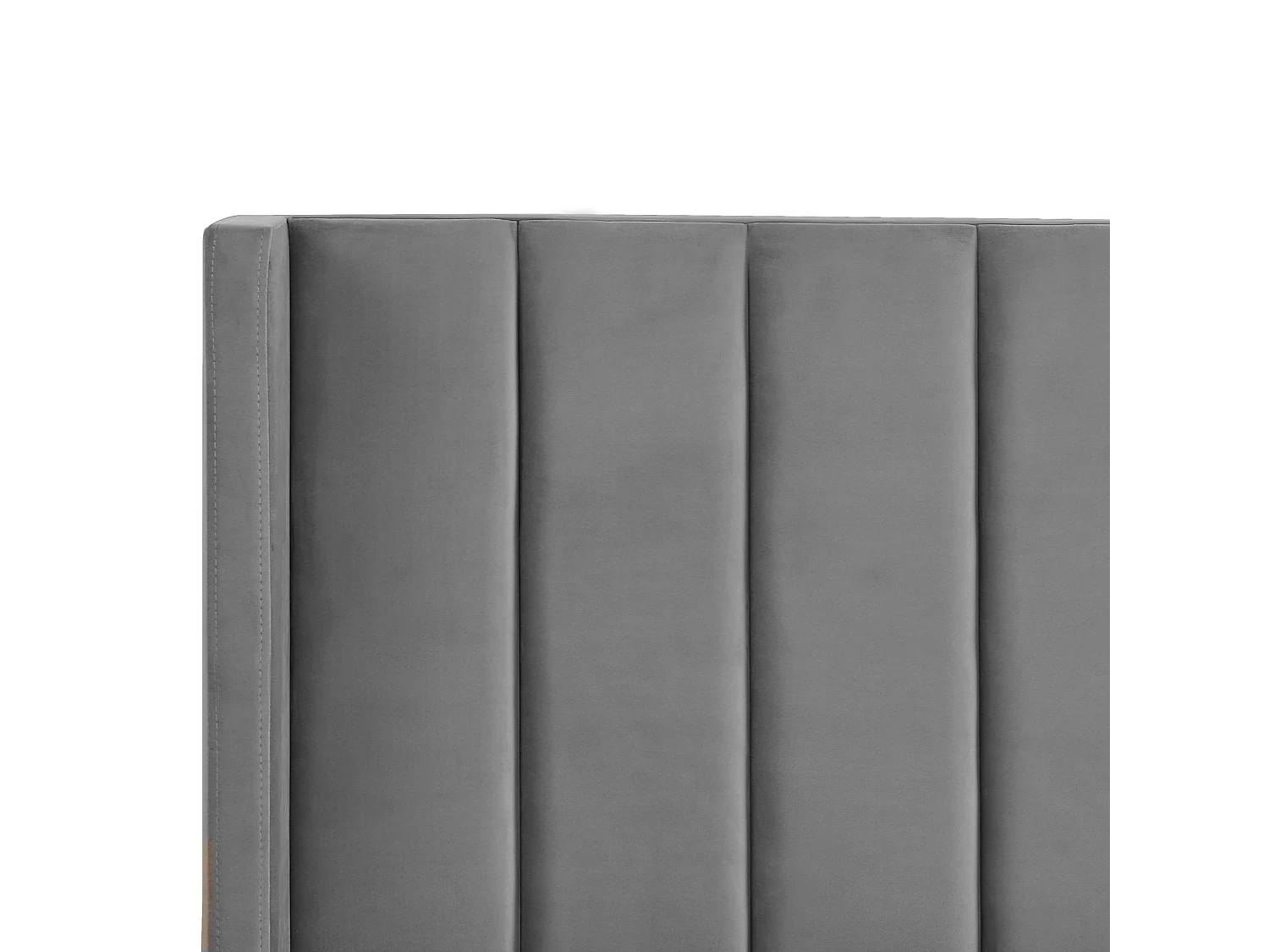 Lit avec sommier Velours VILLETTE 160 x 200 cm Gris
