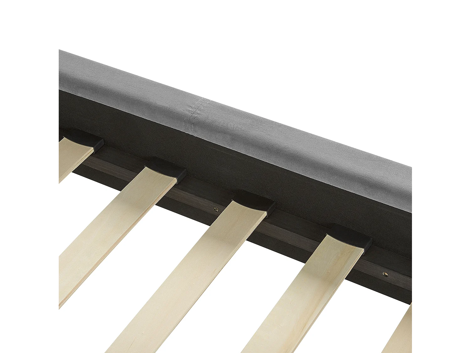 Lit avec sommier Velours VILLETTE 160 x 200 cm Gris