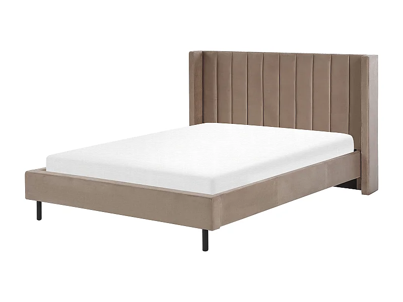 Letto Velluto VILLETTE 160 x 200 cm Tortora