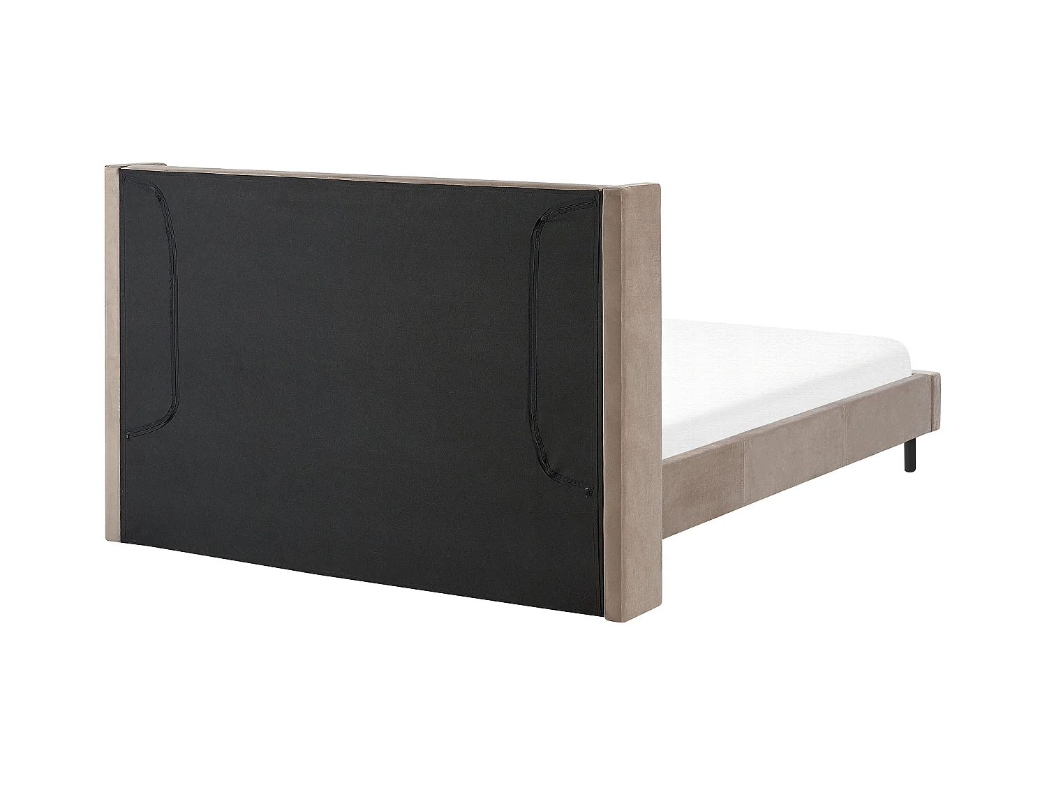 Lit avec sommier Velours VILLETTE 160 x 200 cm Taupe