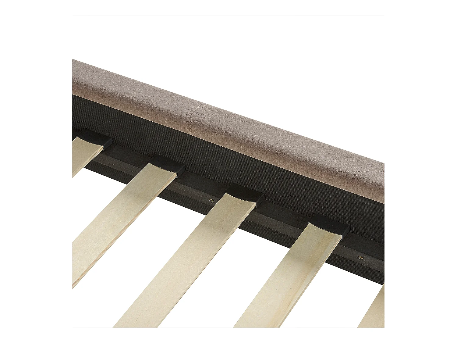 Lit avec sommier Velours VILLETTE 160 x 200 cm Taupe