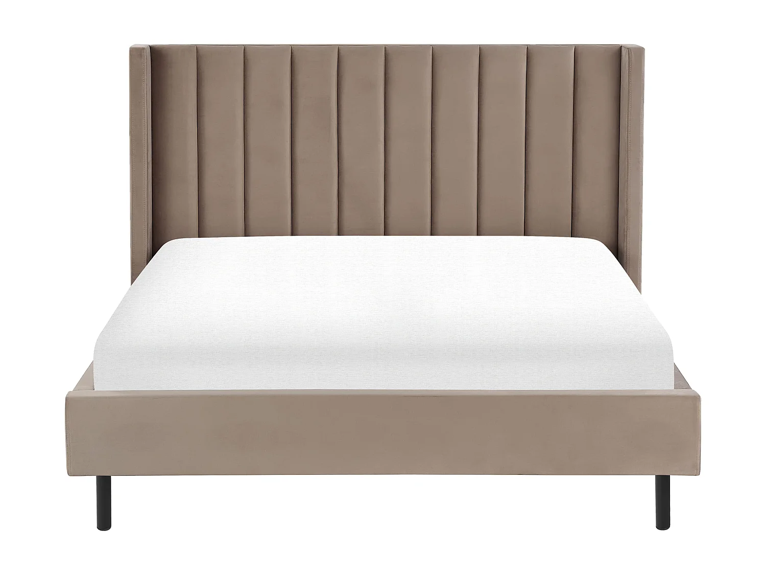 Bed Fluweel VILLETTE 160 x 200 cm Taupe
