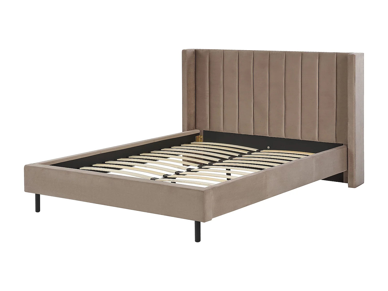 Bed Fluweel VILLETTE 160 x 200 cm Taupe