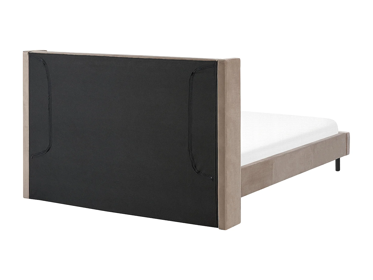 Lit avec sommier Velours VILLETTE 160 x 200 cm Taupe