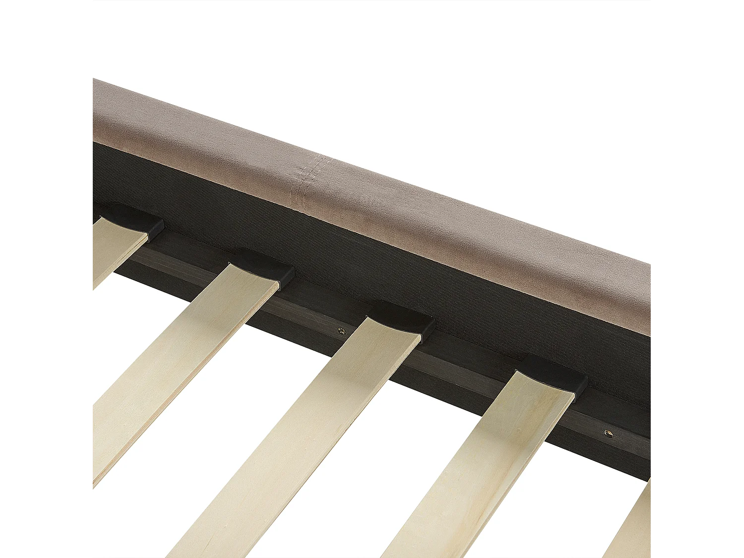 Lit avec sommier Velours VILLETTE 160 x 200 cm Taupe