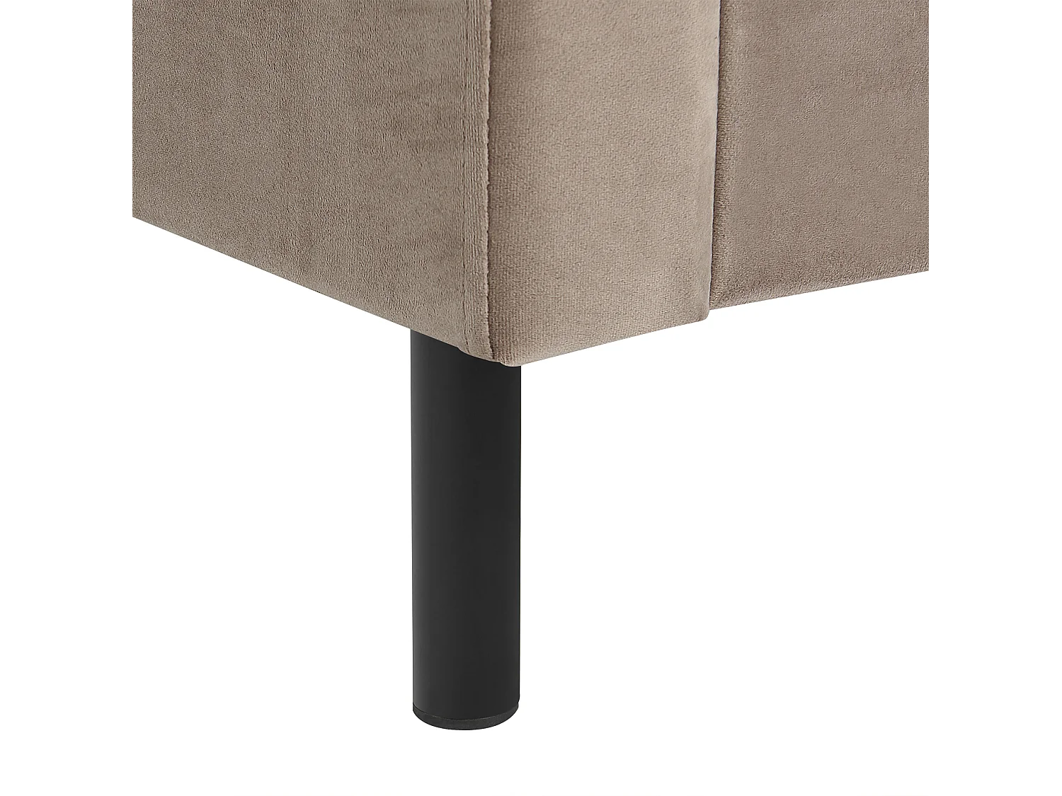 Lit avec sommier Velours VILLETTE 160 x 200 cm Taupe