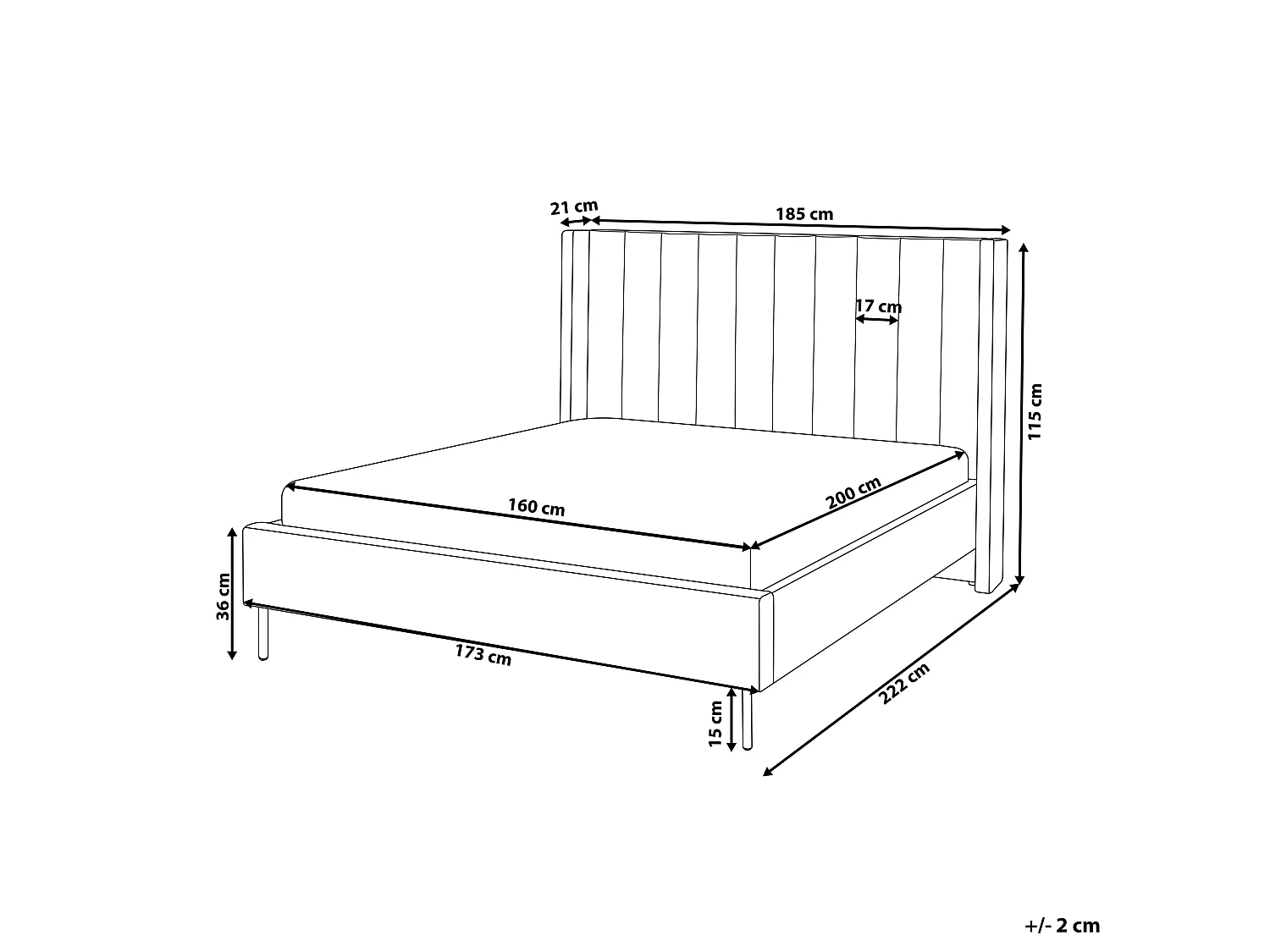 Lit avec sommier Velours VILLETTE 160 x 200 cm Taupe
