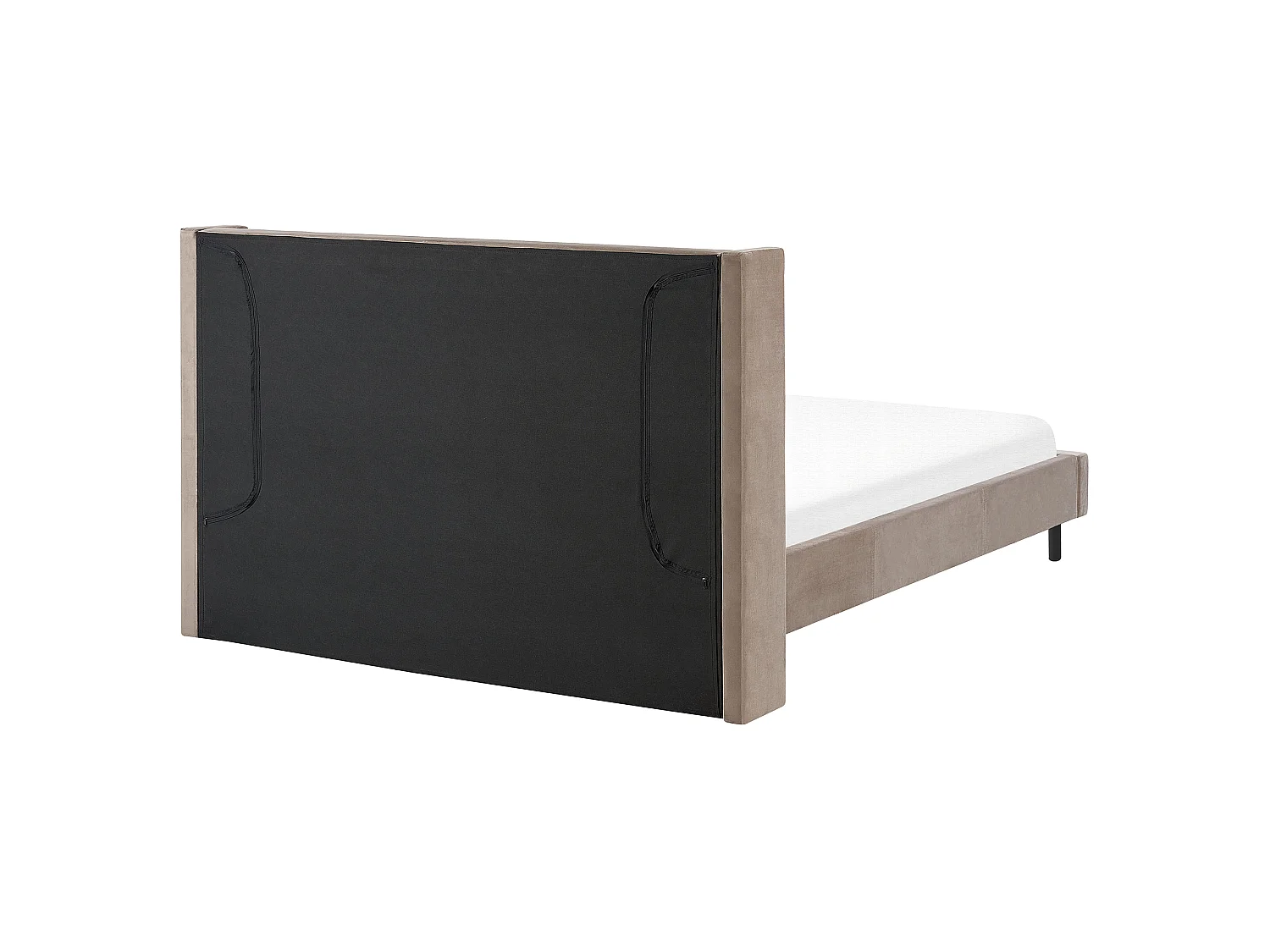Lit avec sommier Velours VILLETTE 160 x 200 cm Taupe