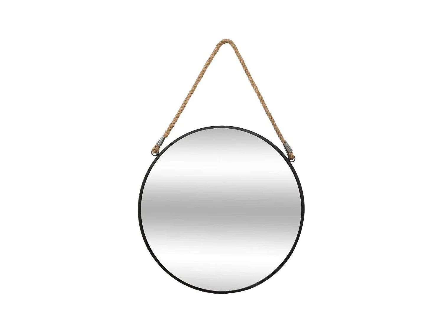 Miroir mural en Métal Noir  avec corde D 37 cm