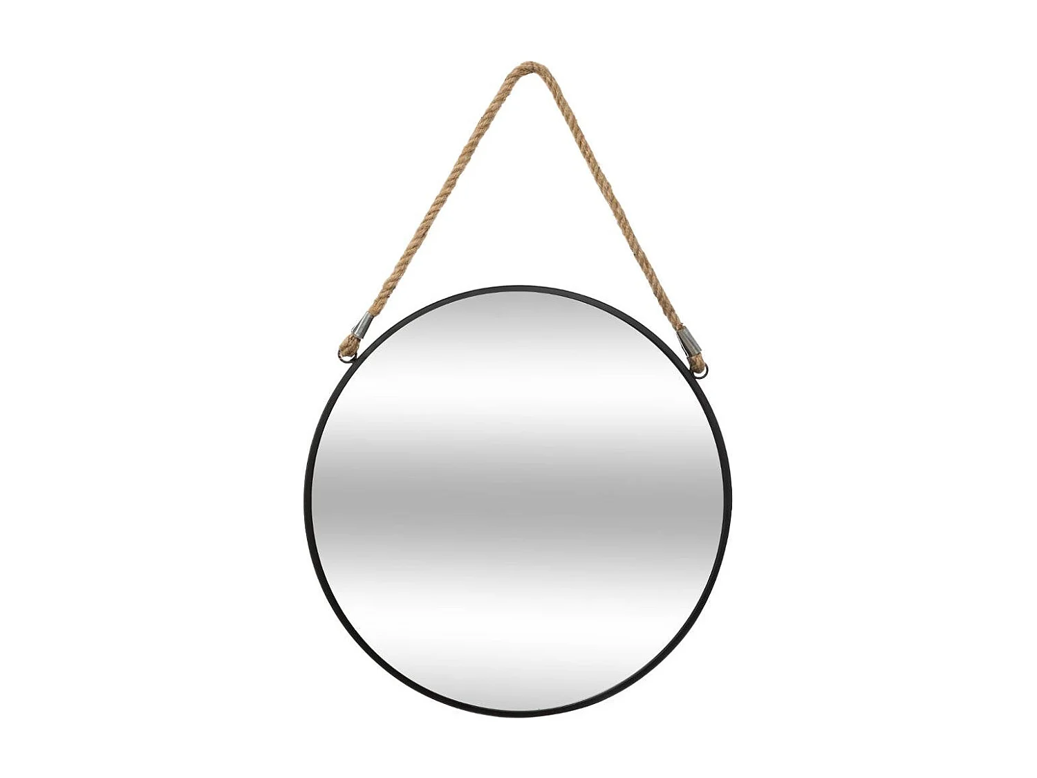 Miroir mural en Métal Noir  avec corde D 37 cm