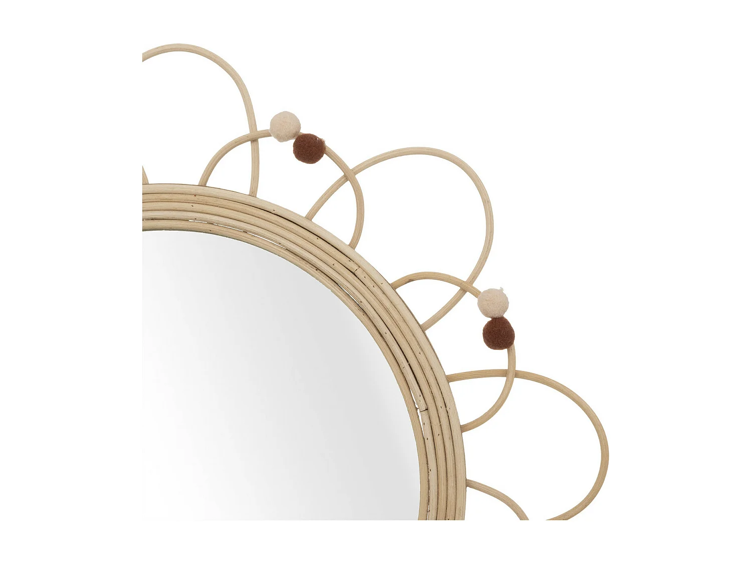 Miroir mural en rotin D 38 cm pour chambre d'enfant