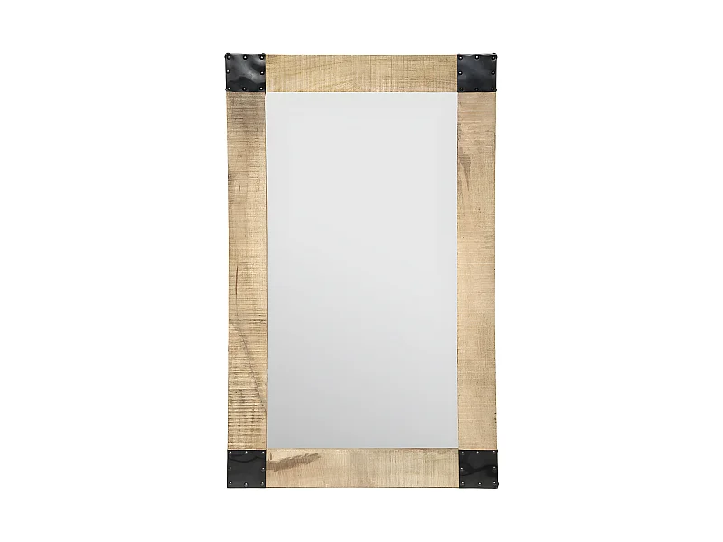 Miroir mural en Métal et Bois de manguier 70 x 116 cm