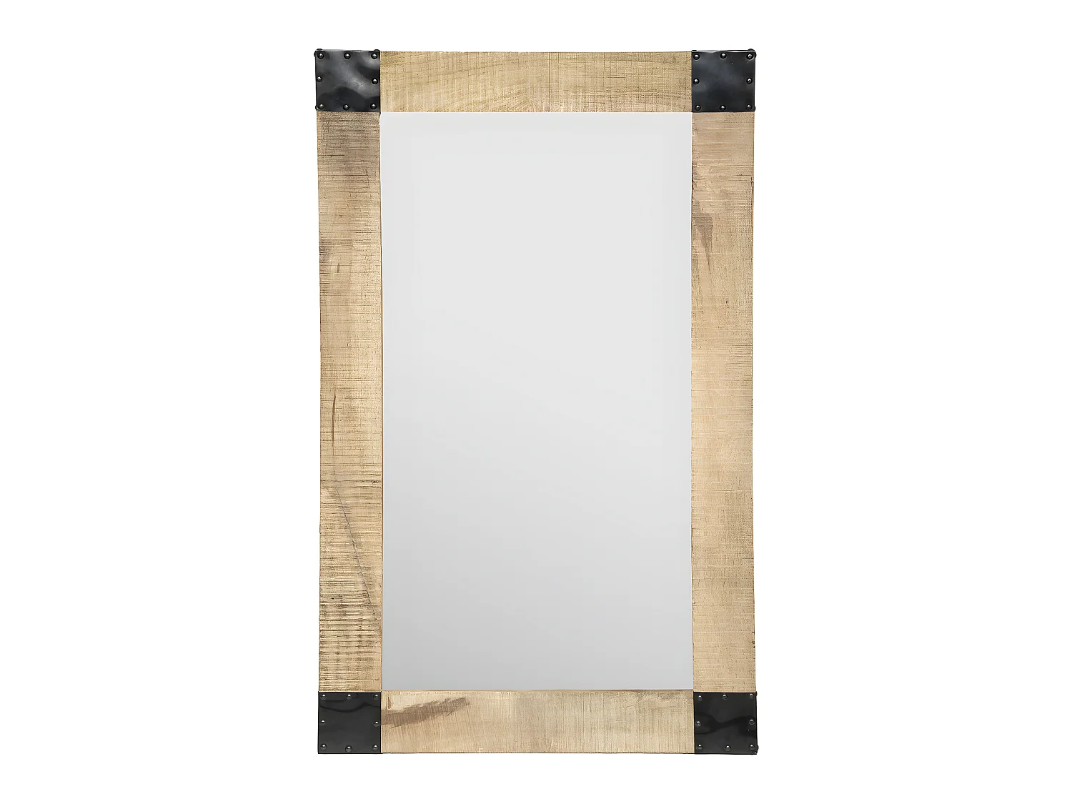 Miroir mural en Métal et Bois de manguier 70 x 116 cm