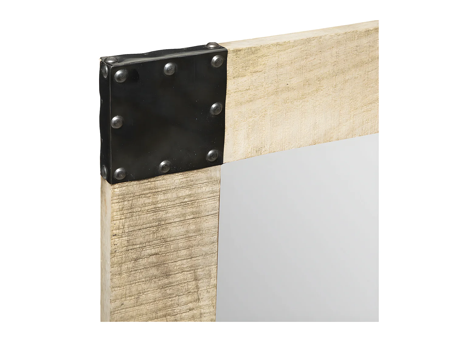 Miroir mural en Métal et Bois de manguier 70 x 116 cm