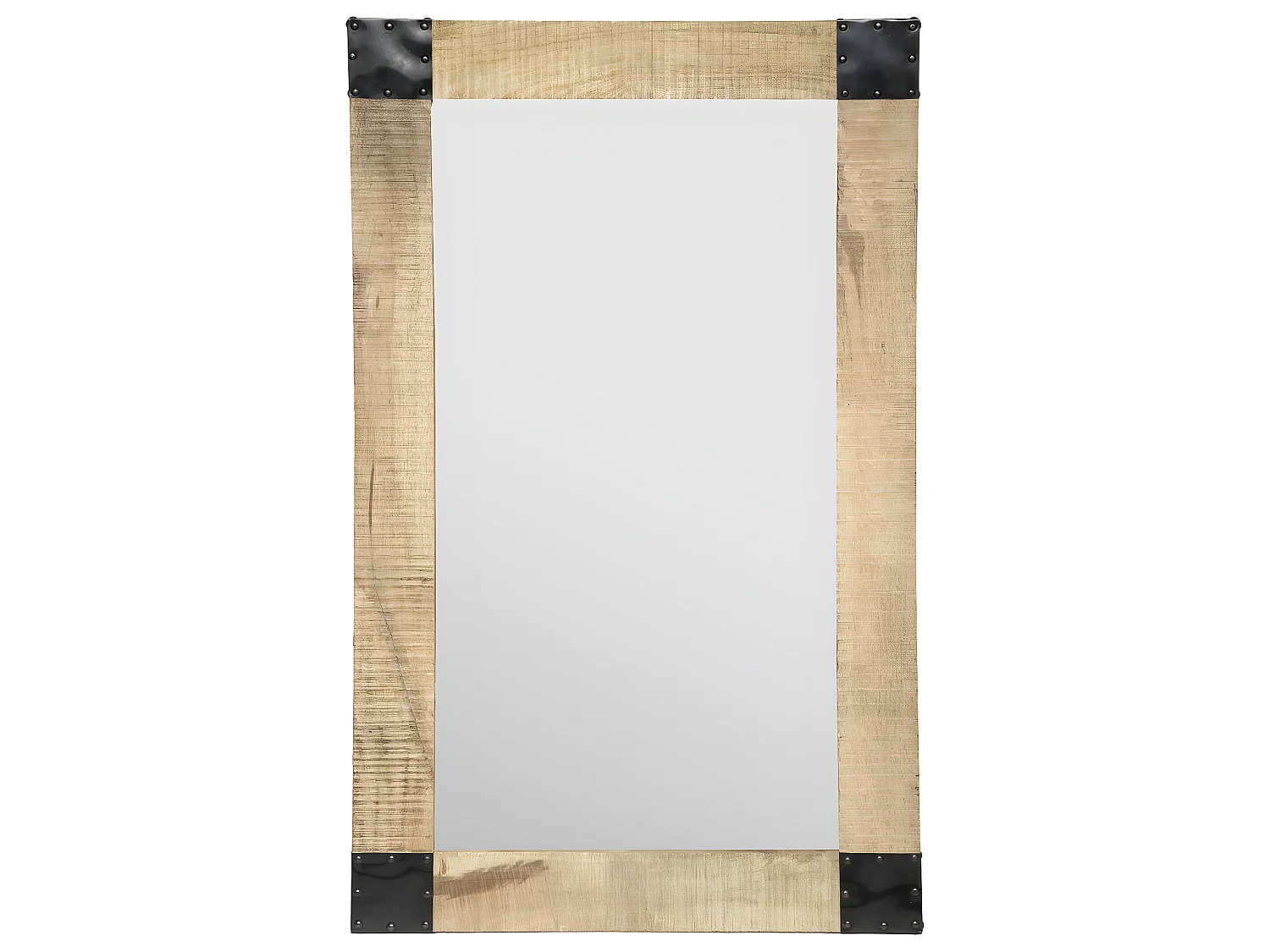 Miroir mural en Métal et Bois de manguier 70 x 116 cm