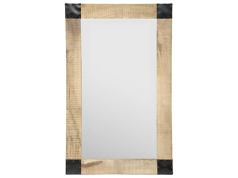 Miroir mural en Métal et Bois de manguier 70 x 116 cm