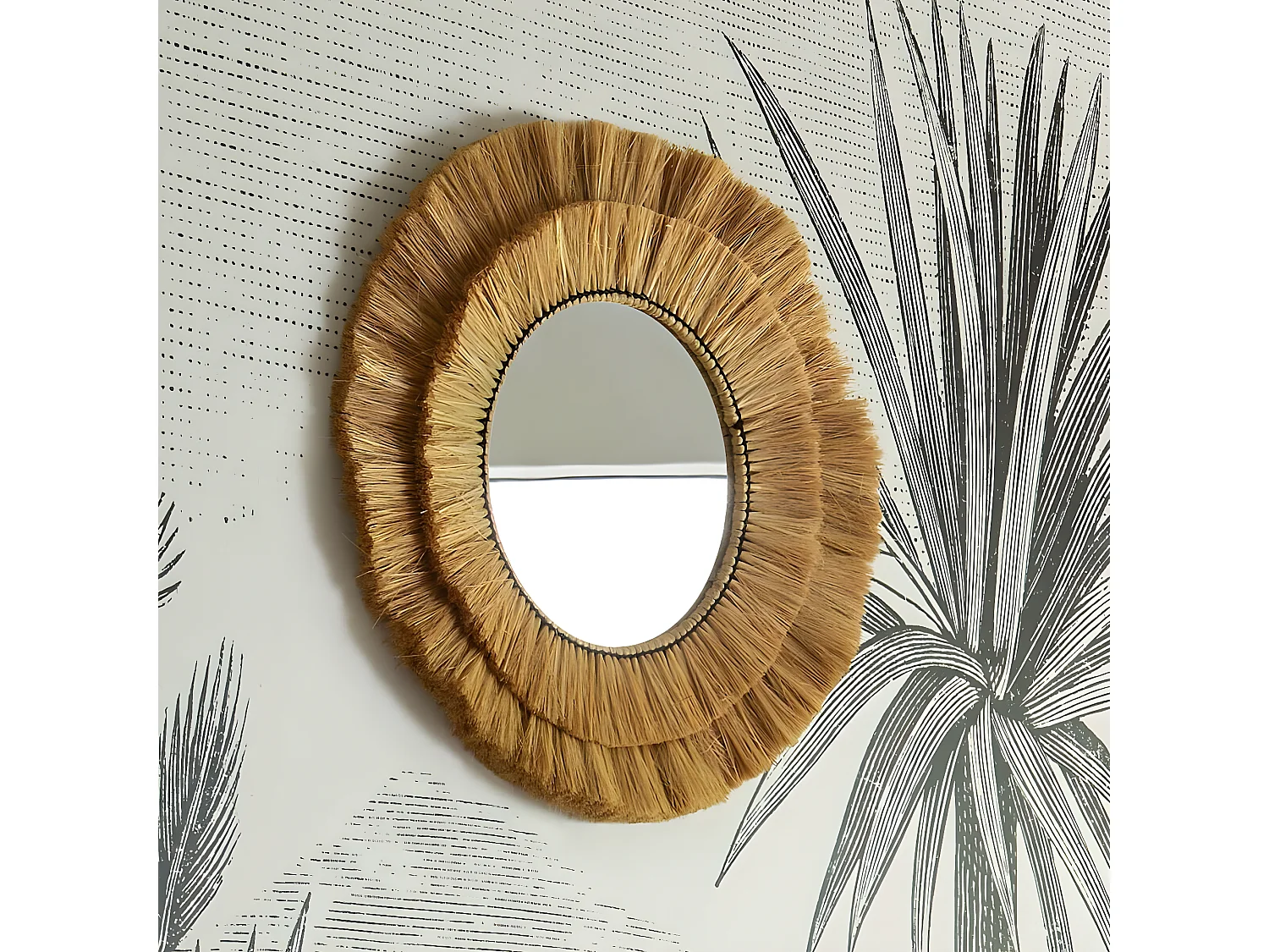 Miroir mural en Raphia D 57 cm