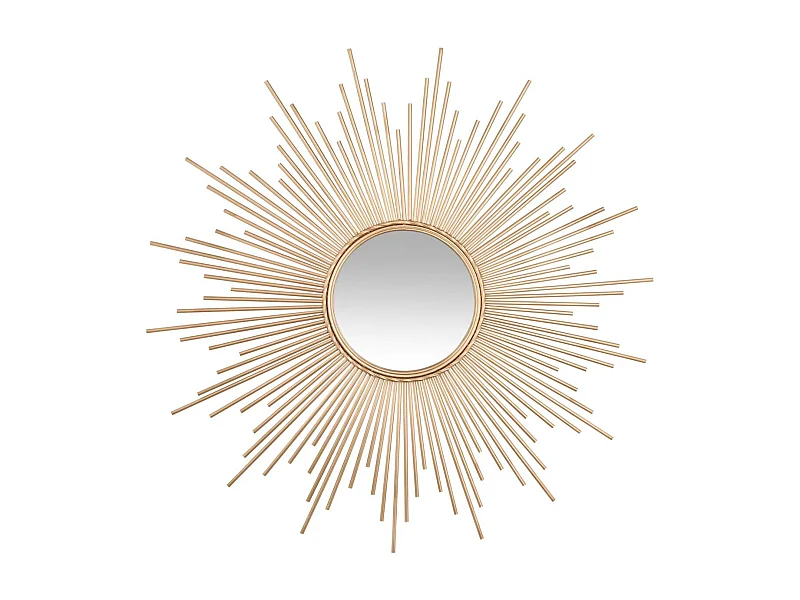 Grand Miroir soleil en Métal doré D 99 cm