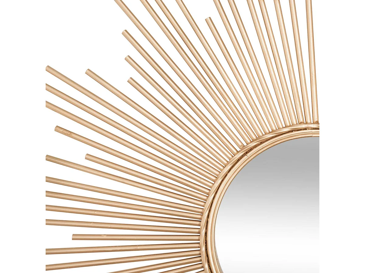 Grand Miroir soleil en Métal doré D 99 cm