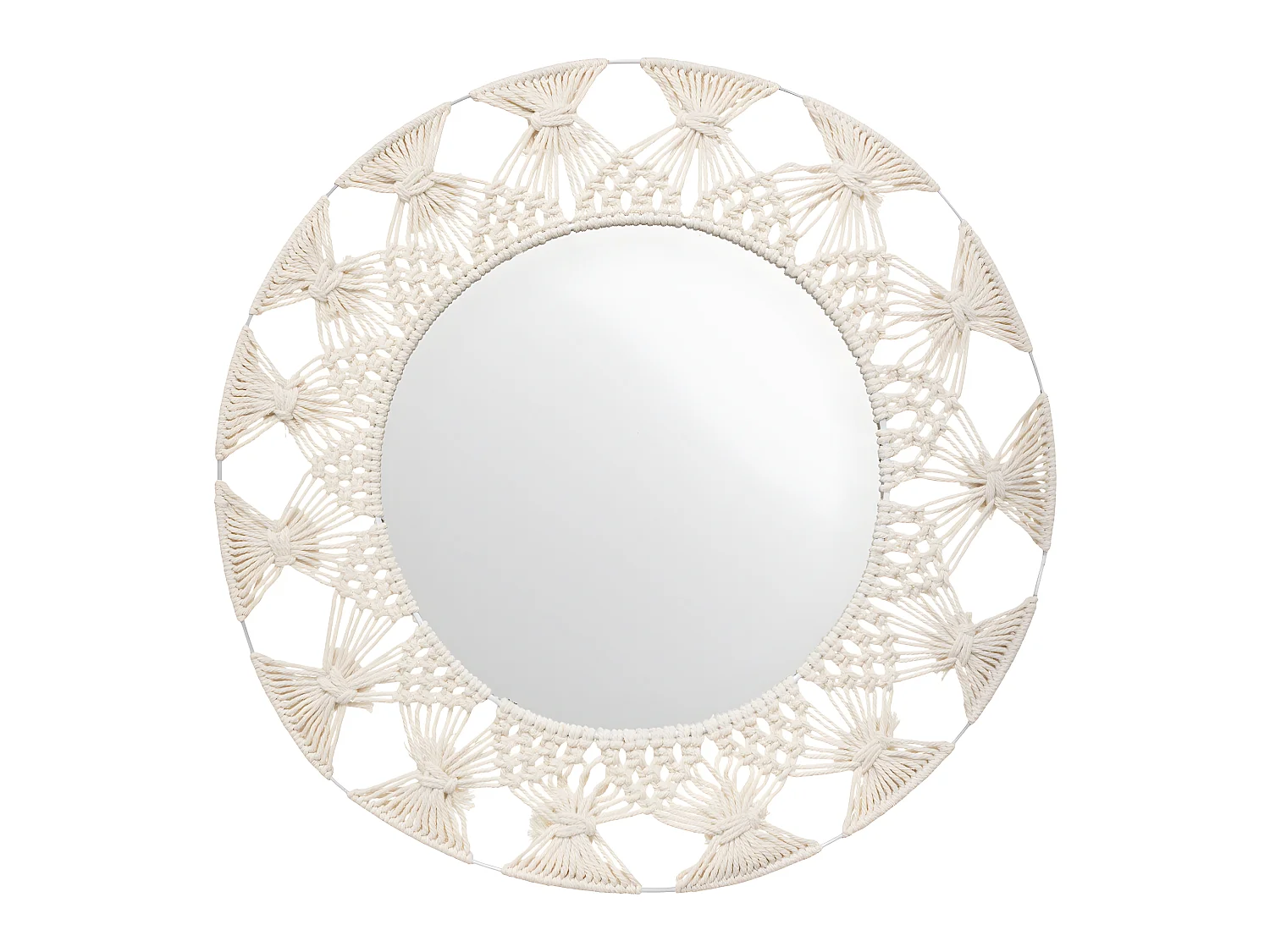 Miroir mural en Fer et Coton D 56 cm