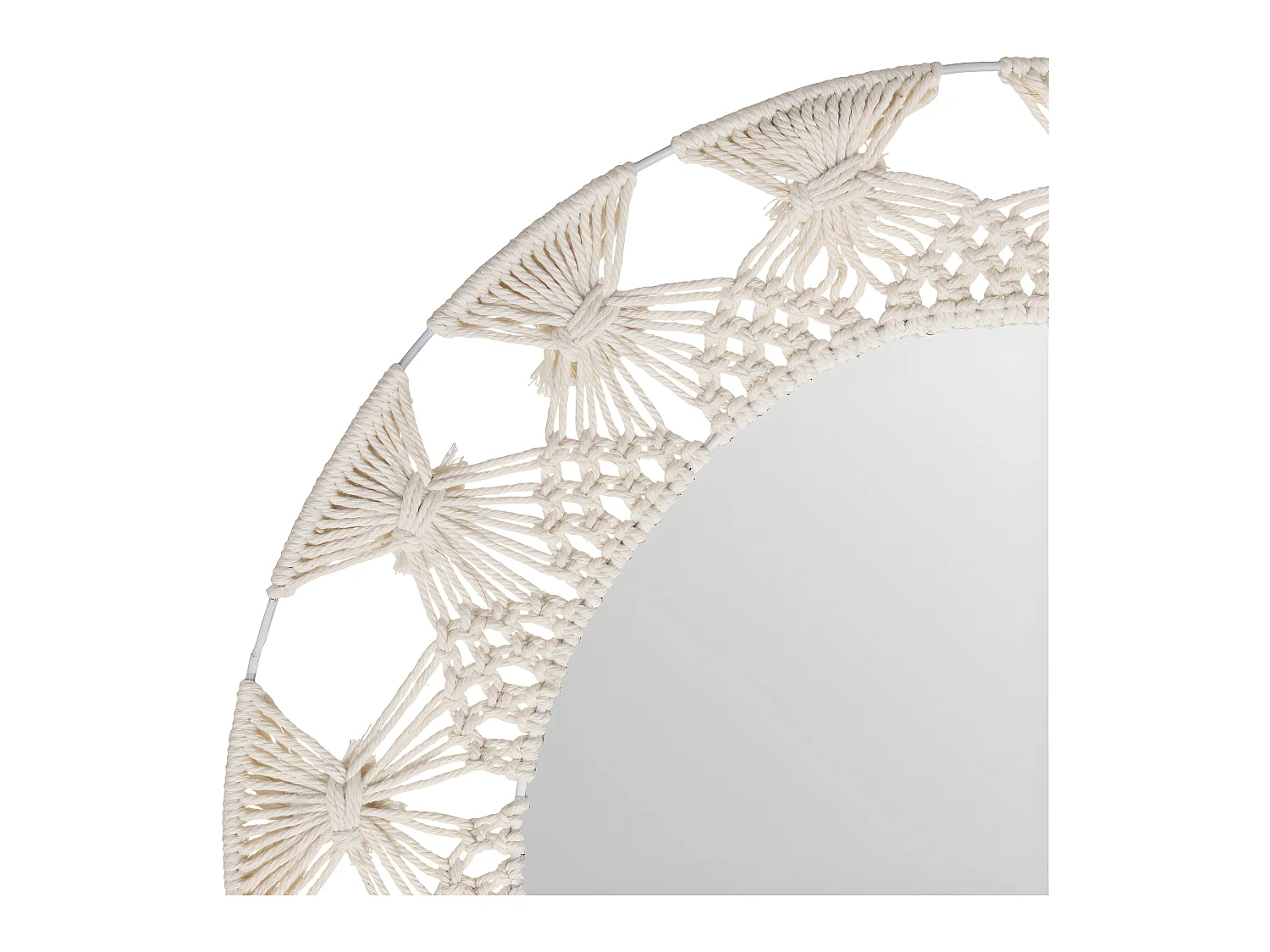 Miroir mural en Fer et Coton D 56 cm