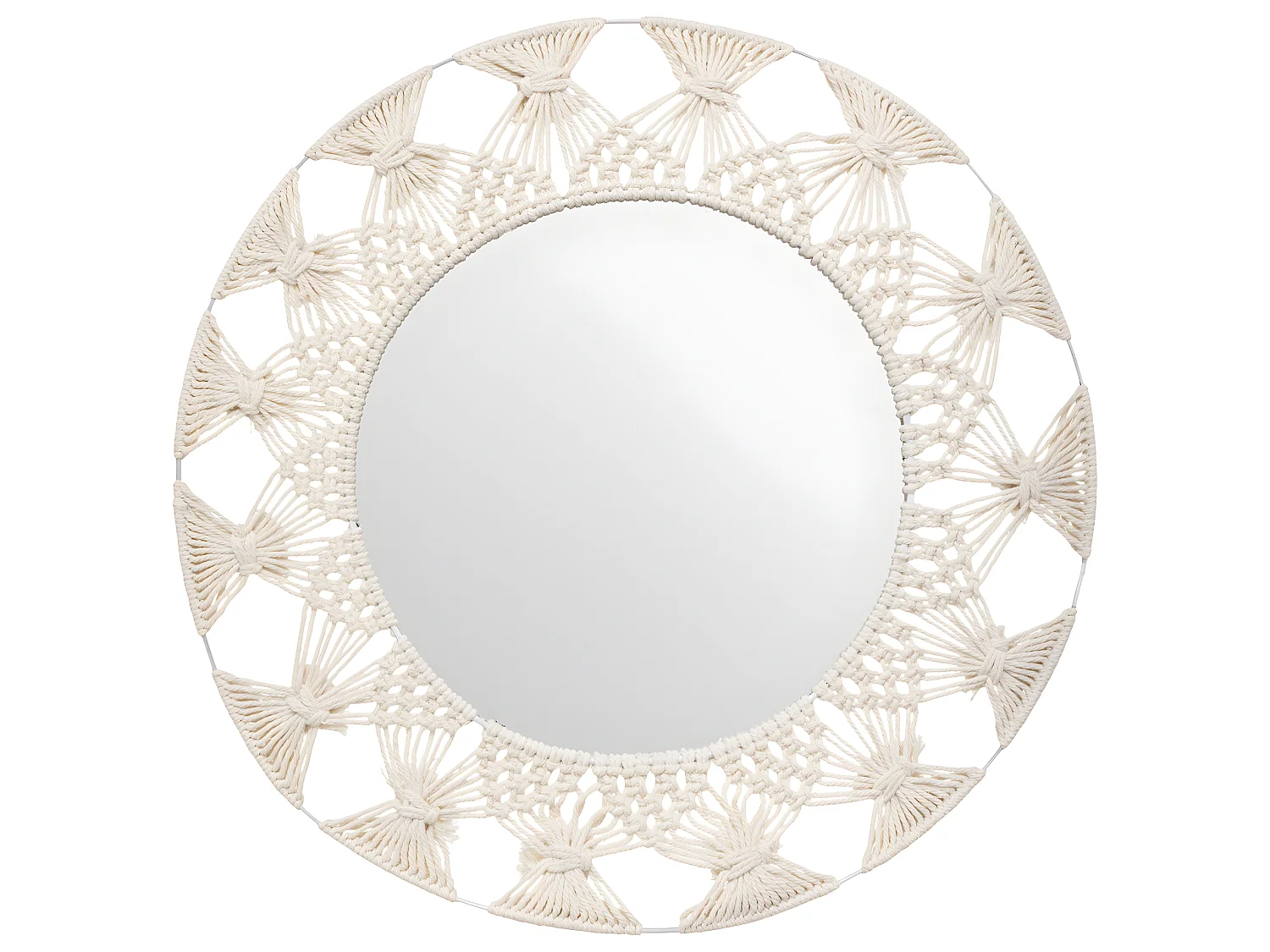 Miroir mural en Fer et Coton D 56 cm