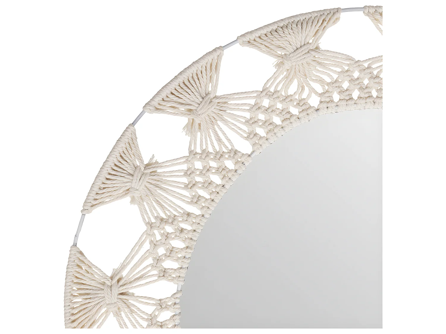Miroir mural en Fer et Coton D 56 cm