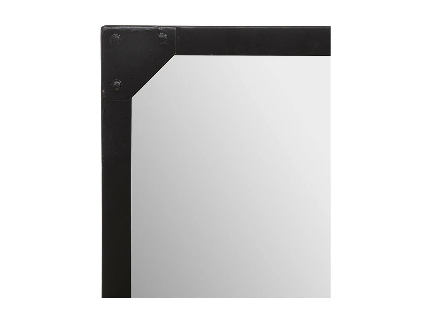 Grand Miroir mural en métal noir 160 x 110 cm style néo-industriel