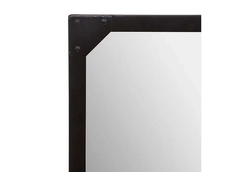 Grand Miroir mural en métal noir 160 x 110 cm style néo-industriel