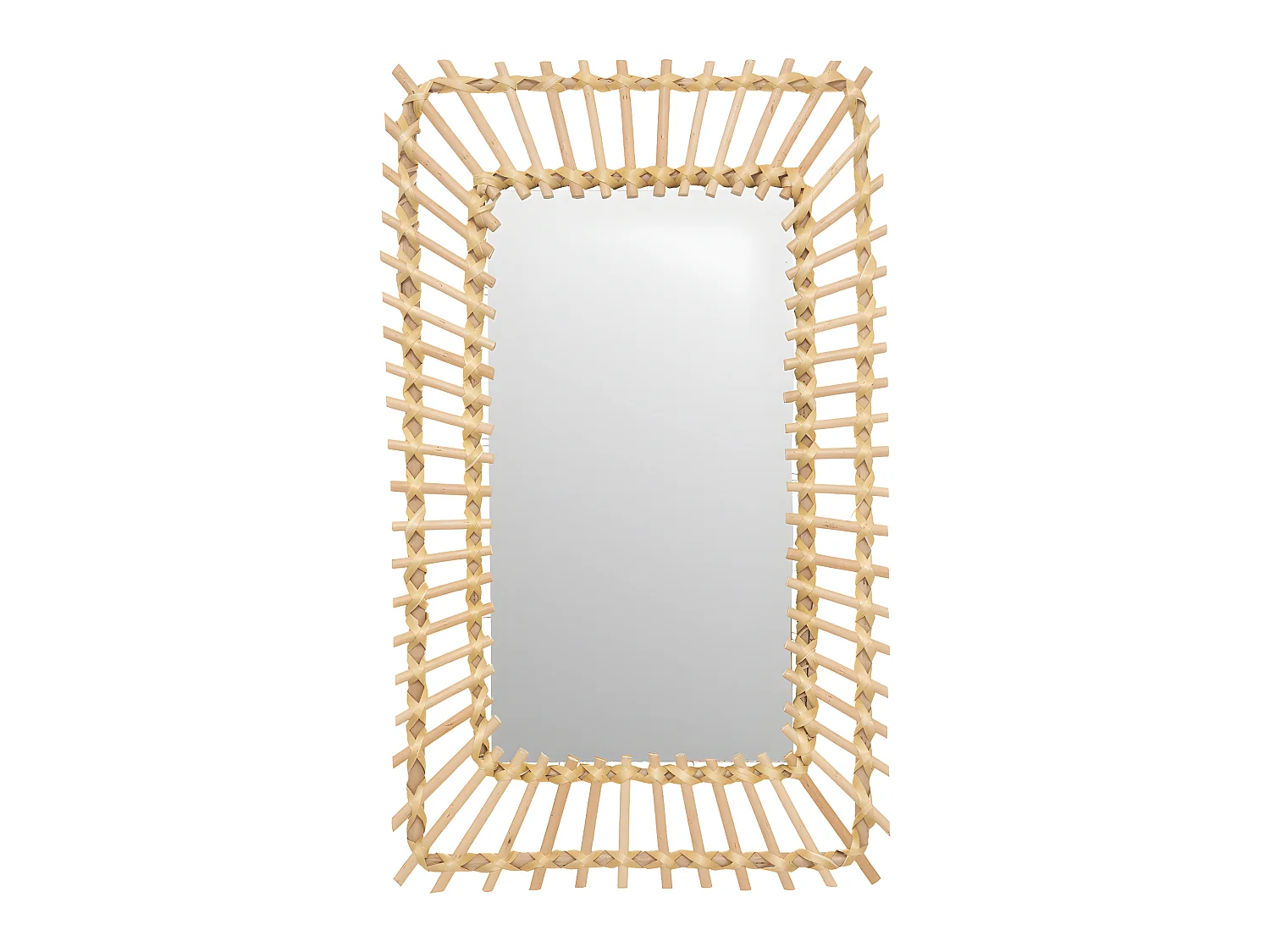Miroir mural rectangle en Rotin 35 x 58 cm